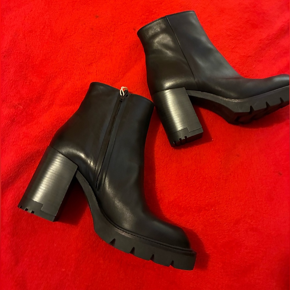 Italian Albano Leather Platform Lug Sole Boots